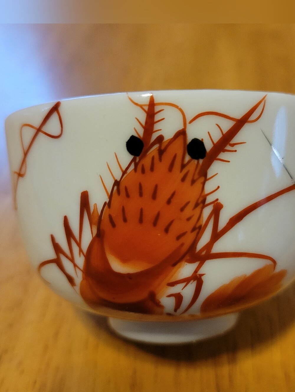 Mid Century Japan YY Yonemoto Porcelain Ebi Shrimp Tea / Sake Cups - Set of 4